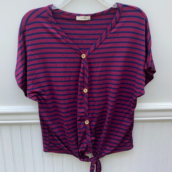 Olivia Rae Tie Front Summer Top size Large blouse tee t-shirt - Picture 5 of 9